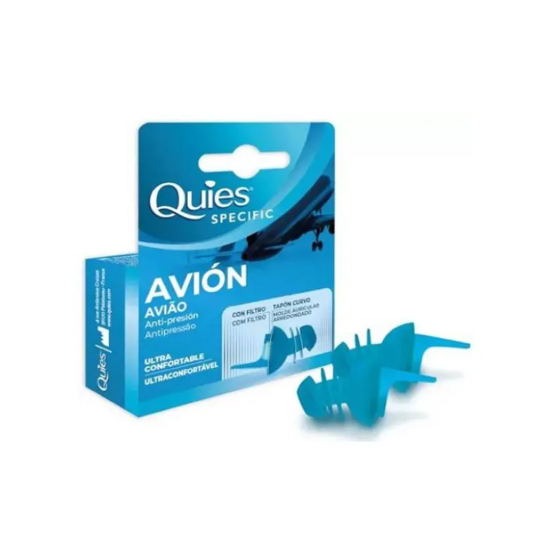 Quies Avião Tampão Auriculares Antipressão x2