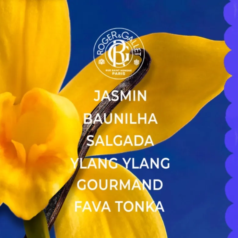 Roger&Gallet Perfume Sólido Vanille Soleil 5g | Baunilha & Notas Salinas | 96% Natural | Sem Álcool