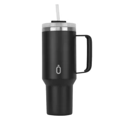 Runbott Copo Termo Latt Black 1100ml | Mantém Frio 28h & Quente 12h | Tampa com Palhinha | Tecnologia Evertaste