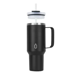 Runbott Copo Termo Latt Black 1100ml | Mantém Frio 28h & Quente 12h | Tampa com Palhinha | Tecnologia Evertaste