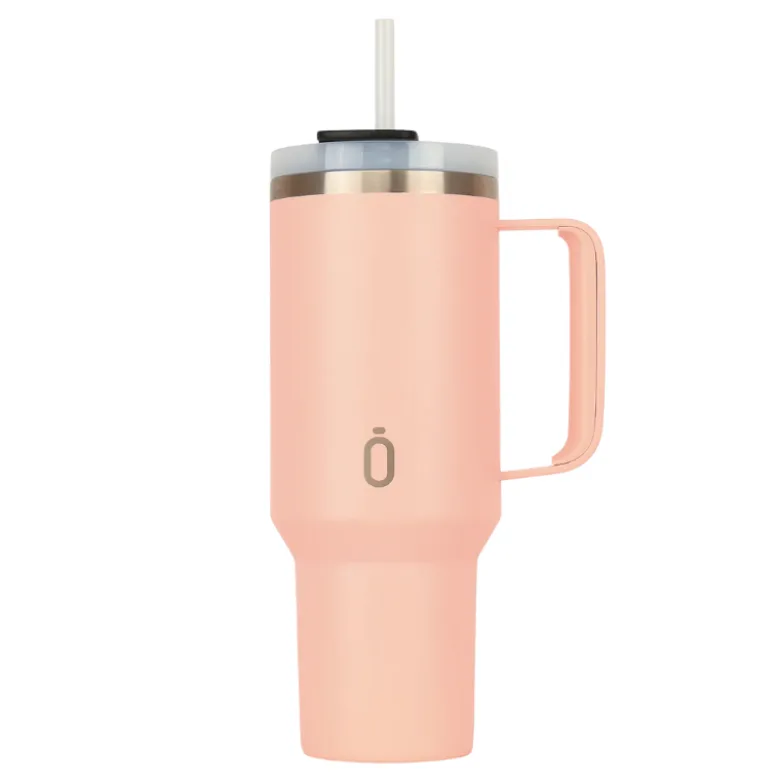 Runbott Copo Termo Latt Cotton Candy 1100ml | Mantém Frio 28h & Quente 12h | Tampa com Palhinha | Tecnologia Evertaste
