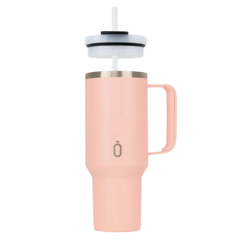 Runbott Copo Termo Latt Cotton Candy 1100ml | Mantém Frio 28h & Quente 12h | Tampa com Palhinha | Tecnologia Evertaste