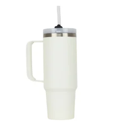 Runbott Copo Termo Latt Cream 800ml | Mantém Frio 28h & Quente 12h | Tampa com Palhinha | Tecnologia Evertaste