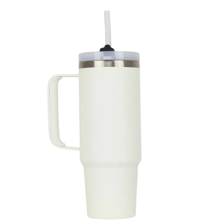 Runbott Copo Termo Latt Cream 800ml | Mantém Frio 28h & Quente 12h | Tampa com Palhinha | Tecnologia Evertaste
