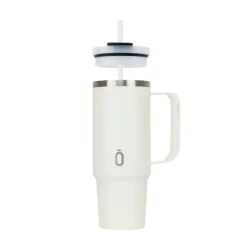 Runbott Copo Termo Latt Cream 800ml | Mantém Frio 28h & Quente 12h | Tampa com Palhinha | Tecnologia Evertaste