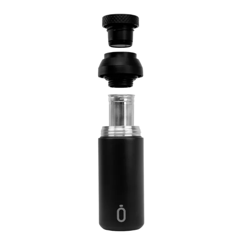 Runbott Copo Térmico Mii Black 350ml | Com Infusor | Mantém Quente 12h & Frio 24h
