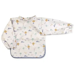 Saro Babete Impermeável com Mangas Good Vibes | Ajustável com Velcro | Fácil Limpeza