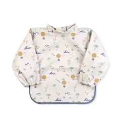 Saro Babete Impermeável com Mangas Good Vibes | Ajustável com Velcro | Fácil Limpeza