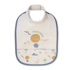 Saro Babete Impermeável Good Vibes | Ajustável com Velcro | Fácil Limpeza