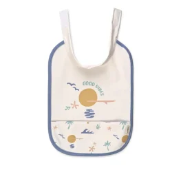 Saro Babete Impermeável Good Vibes | Ajustável com Velcro | Fácil Limpeza