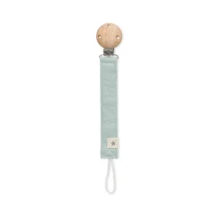 Saro Corrente Chupeta em Algodão com Clip Dusty Mint | Prendedor de Chupeta Bebé Seguro
