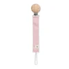 Saro Corrente Chupeta em Algodão com Clip Dusty Pink | Prendedor de Chupeta Bebé Seguro