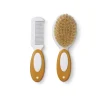 Saro Set Pente Escova Cerdas Branco e Amarelo