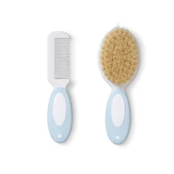 Saro Set Pente Escova Cerdas Branco e Azul
