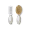 Saro Set Pente Escova Cerdas Branco e Cinza