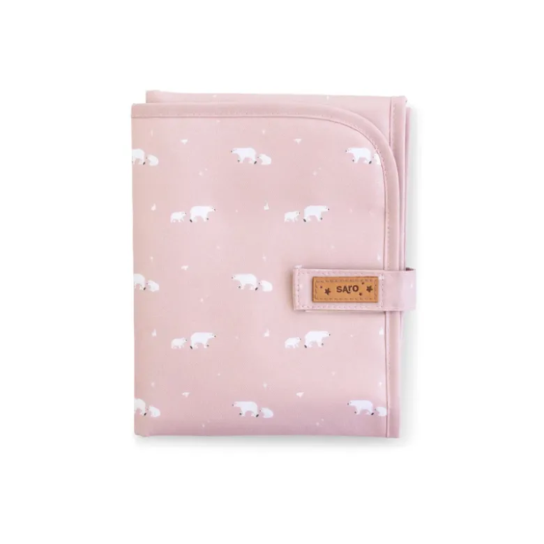 Saro Trocador Portátil Compacto Urso Rosa
