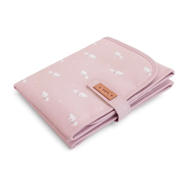 Saro Trocador Portátil Compacto Urso Rosa