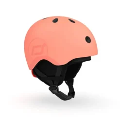 Scoot&Ride Capacete Infantil Trotinete S-M Pêssego 51–55cm | Com Luz LED e Fecho Magnético