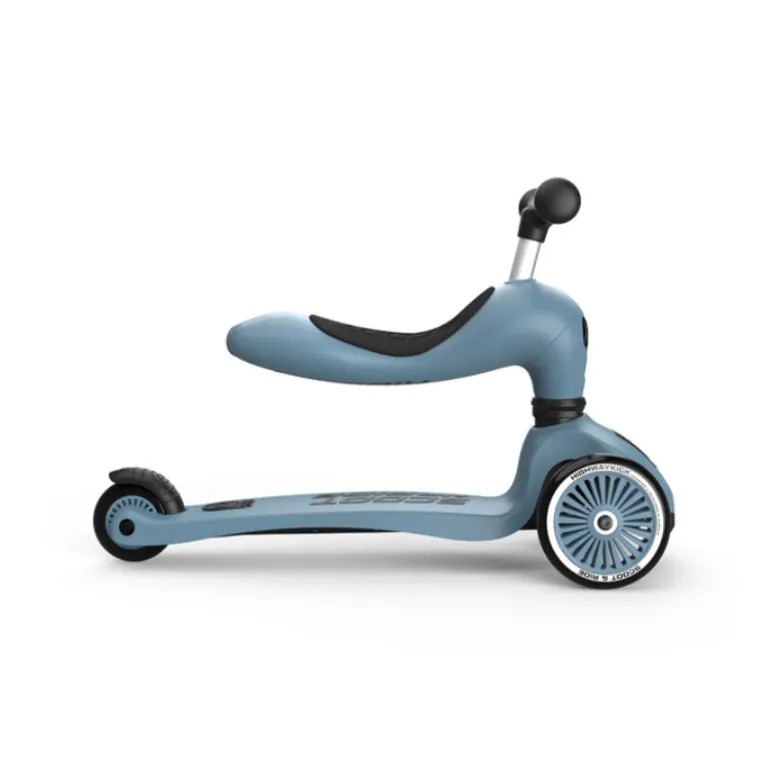 Scoot&Ride Highwaykick 1 Trotinete Azul 2 em 1 com Assento | Dos 1 aos 5 Anos