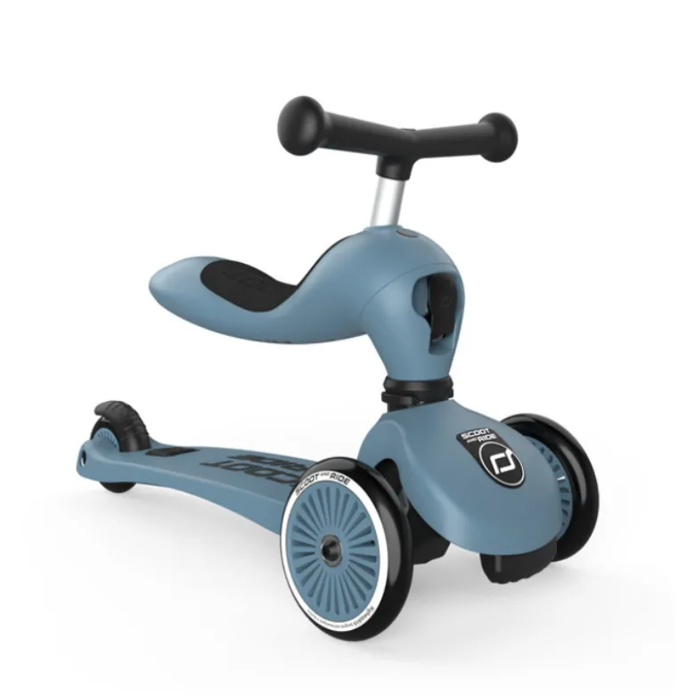 Scoot&Ride Highwaykick 1 Trotinete Azul 2 em 1 com Assento | Dos 1 aos 5 Anos