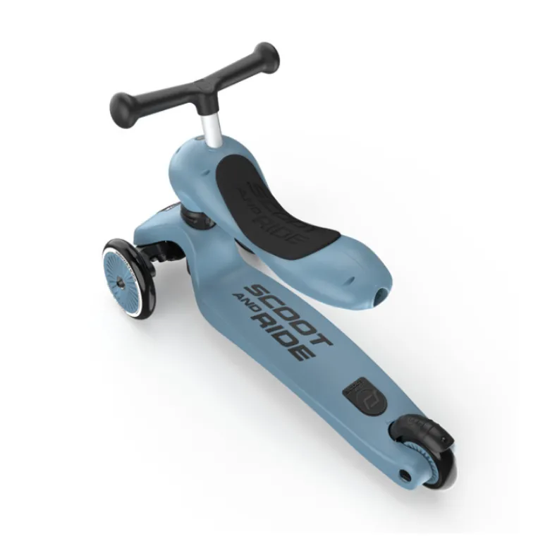Scoot&Ride Highwaykick 1 Trotinete Azul 2 em 1 com Assento | Dos 1 aos 5 Anos