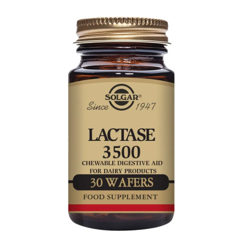 Solgar Lactase 3500 30 Comprimidos Mastigáveis | Enzima Lactose | Sabor Baunilha