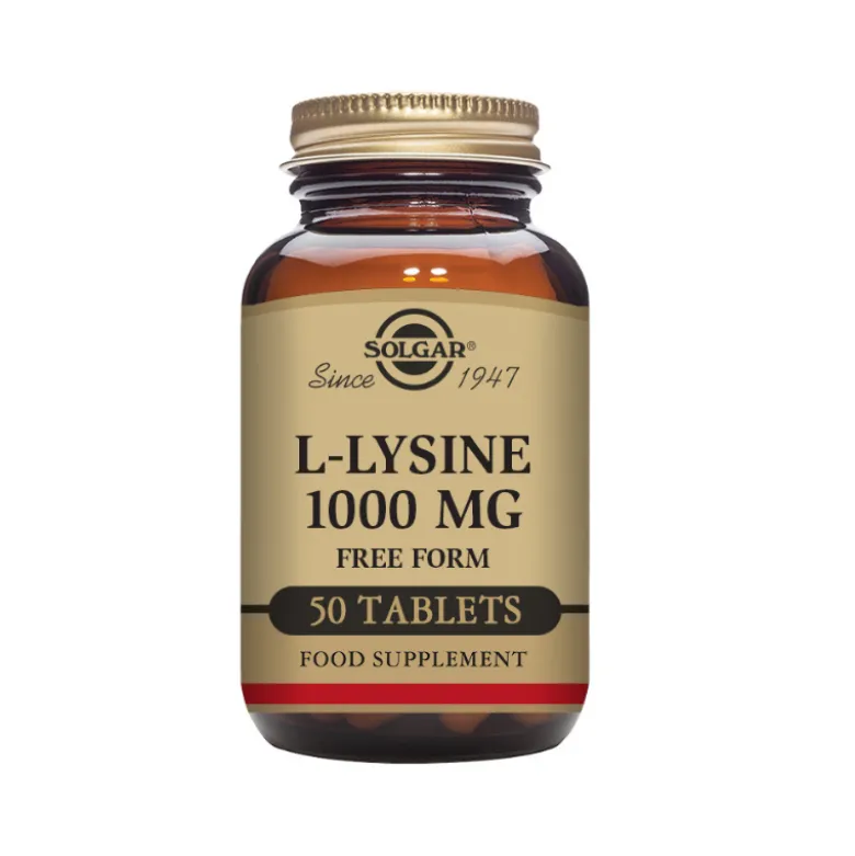 Solgar L-Lisina 1000mg 50 Comprimidos | Aminoácido Essencial | Herpes e Imunidade