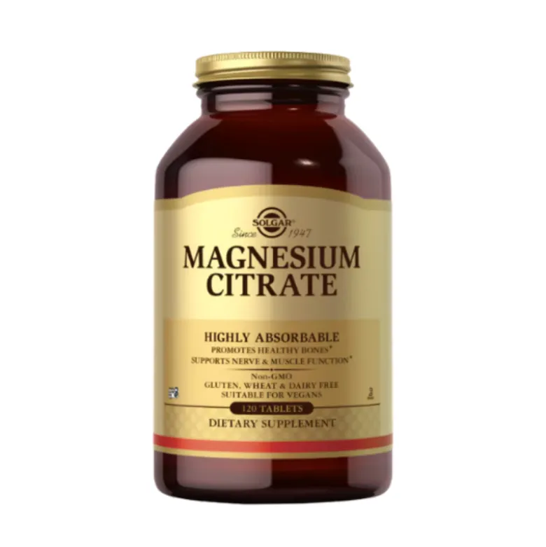 Solgar Magnesium Citrate 120 Comprimidos | Citrato de Magnésio | Função Muscular