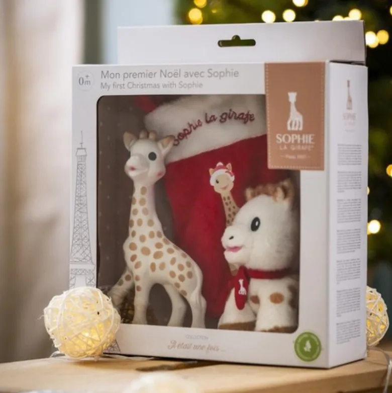 Sophie La Girafe Set o Meu Primeiro Natal | Presente com Peluche e Meia