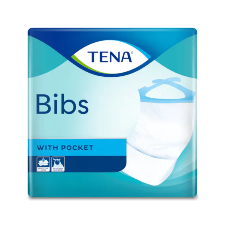 TENA Bibs Babetes Descartáveis Adulto M Proteção Refeições 150 Unidades