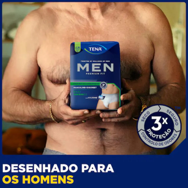 TENA Men Premium Fit Maxi S/M Cuecas Incontinência Masculina 12 Unid.