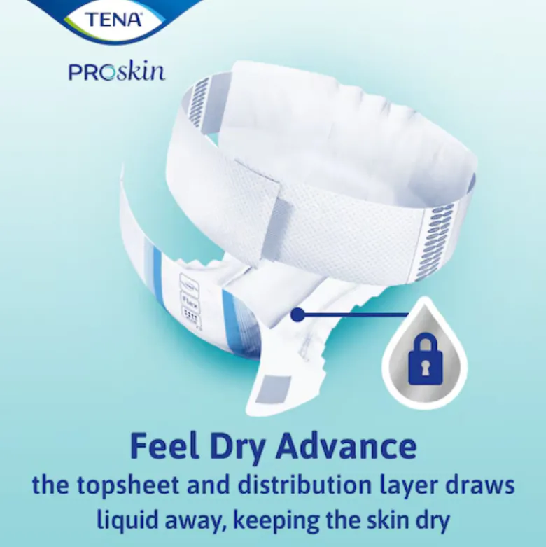 TENA ProSkin Flex Plus S Fraldas com Cinto 30 Unidades | Incontinência Grave