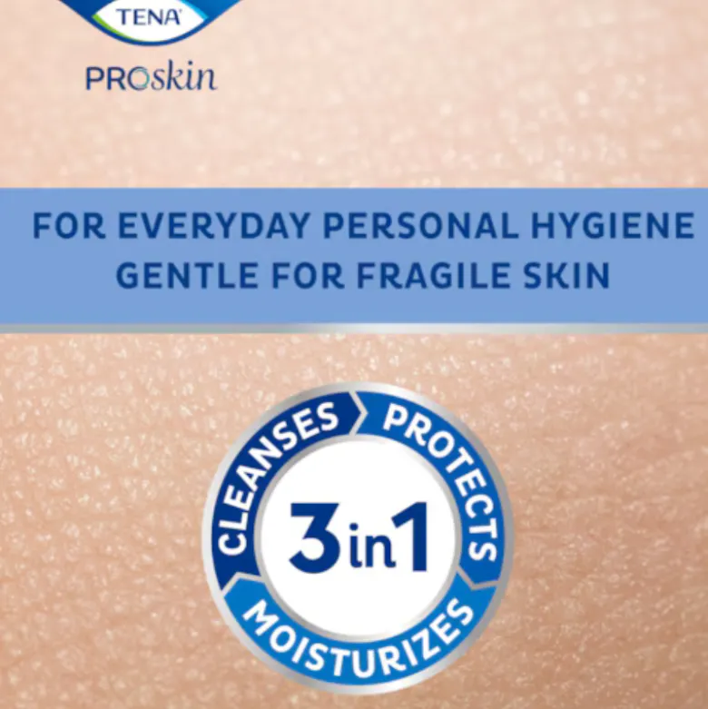 TENA Pro-Skin Toalhetes Sem Plástico Cuidado Higiene Suave 48 Unidades