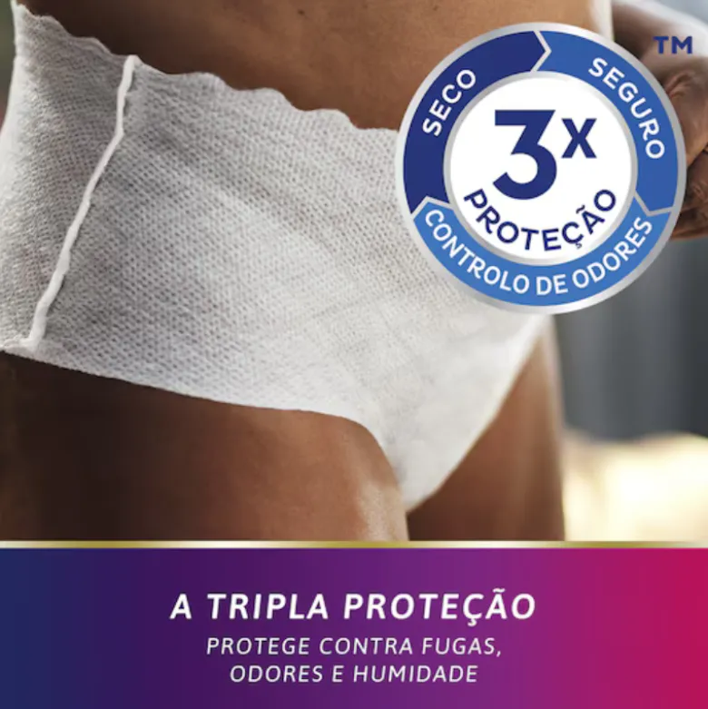 TENA Silhouette Blanc Cueca Cintura Baixa Mulher Normal Tam. M 12 Unid.