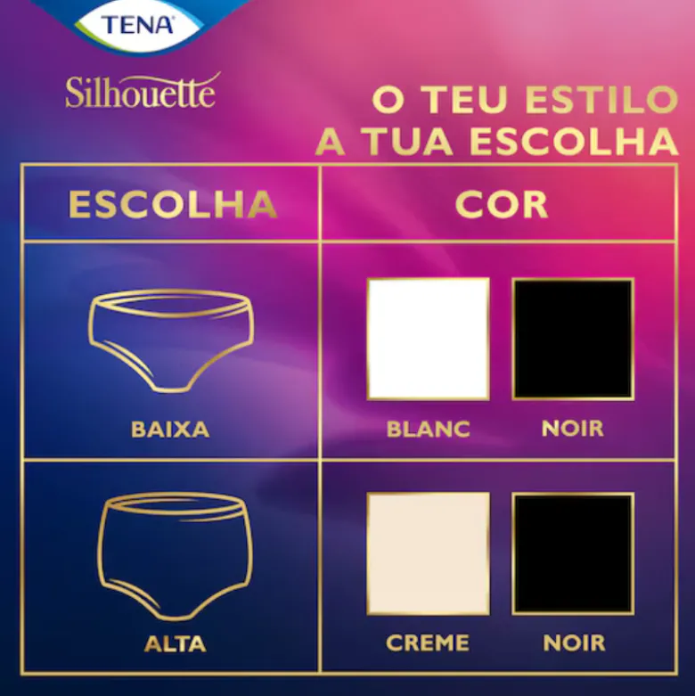 TENA Silhouette Blanc Cueca Cintura Baixa Mulher Normal Tam. L 10 Unid.