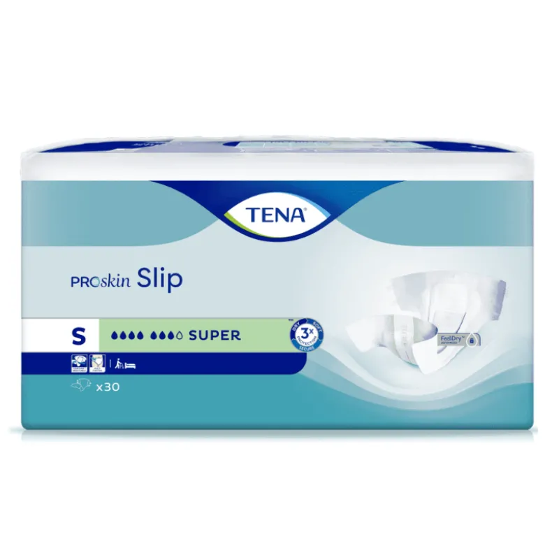 TENA Slip Fralda Super S 30 Uni. | Incontinência - Conforto e Proteção Contra Perdas Fortes