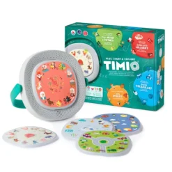 TIMIO Starter Pack Leitor + 5 Discos | Brinquedo Educativo Interativo 2-6 Anos Sem Ecrã | Aprendizagem Multilíngue