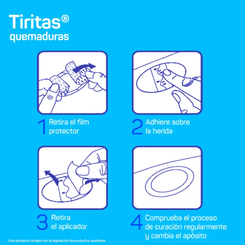 Tiritas Pensos Queimaduras - 8 Pensos Refrescantes de Hidrogel