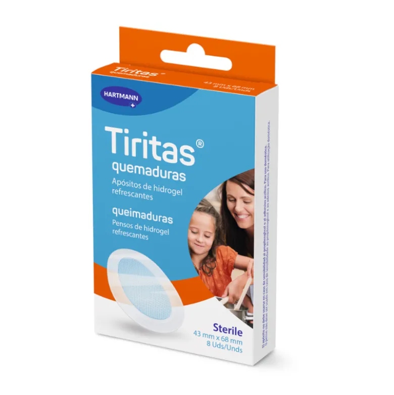 Tiritas Pensos Queimaduras - 8 Pensos Refrescantes de Hidrogel