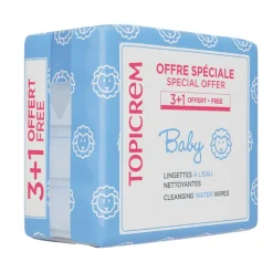 Topicrem Baby Toalhitas Água 3+1 x60 | 240 Toalhitas Bebé 99% Água