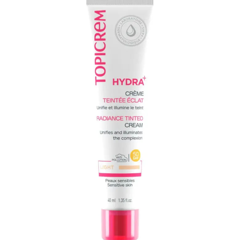 Topicrem Hydra+ Creme com Cor SPF50 Tom Claro 40ml | Pele desidratada sensível