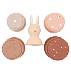 Trixie Copos Empilháveis Silicone Mrs. Rabbit +10Meses | 5 Peças | Brinquedo de Banho Educativo