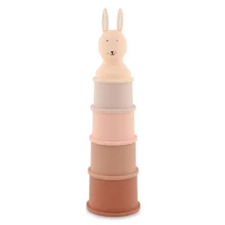 Trixie Copos Empilháveis Silicone Mrs. Rabbit +10Meses | 5 Peças | Brinquedo de Banho Educativo