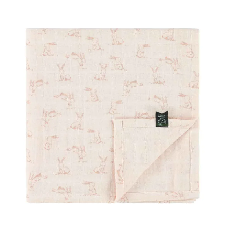 TRIXIE Fralda Musselina 110x110cm Rosy Rabbit