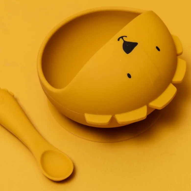 Trixie Primeiro Conjunto Refeição Bebé Mr. Lion 4m+ | Tigela com Ventosa e Colher