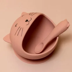 Trixie Primeiro Conjunto Refeição Bebé Mrs. Cat 4m+ | Tigela com Ventosa e Colher