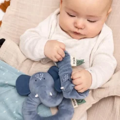 Trixie Roca Pulso Mrs. Elephant 0+Meses | Algodão Orgânico | Sons e Estimulação
