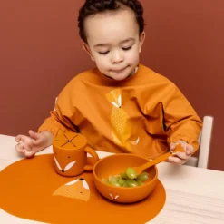 Trixie Tigela de Silicone com Ventosa Mr. Fox | Para Bebés 4m+