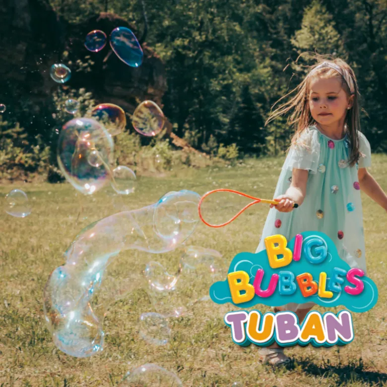 TUBAN Bolas de Sabão 400ml com Aro Borboleta 40cm | Kit Bolhas Crianças 3+