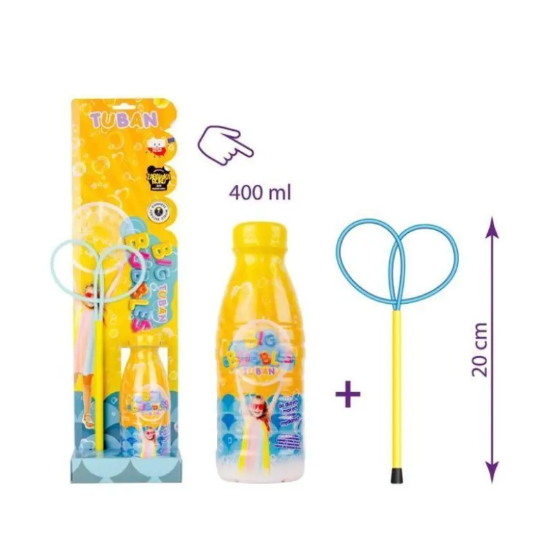 TUBAN Bolas de Sabão 400ml com Aro Borboleta 20cm | Kit Bolhas Crianças 3+